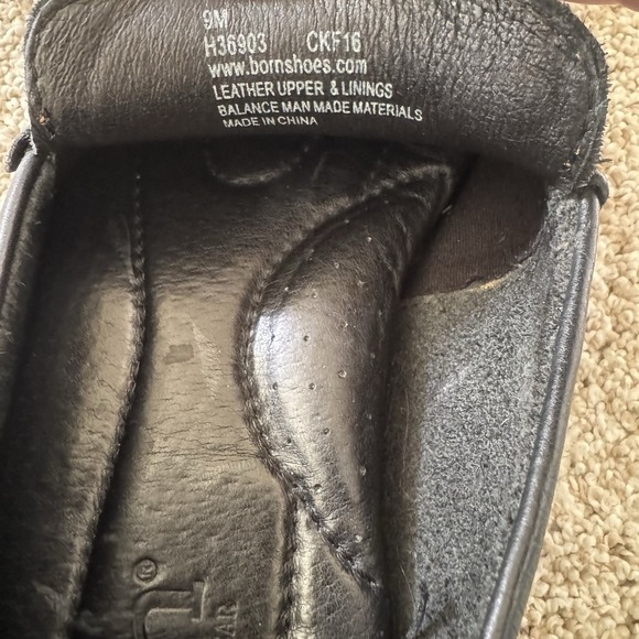 Born Mens Size 9M Black Leather Simon III Slip On Loafer Casual Shoe - Picture 16 of 16